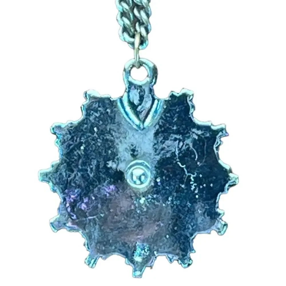 Vintage Roaring Tiger Pendant Necklace Blue Maltese Cross Silver Unsigned Unique